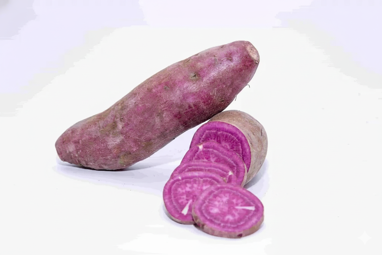 Sliced sweet potatoes